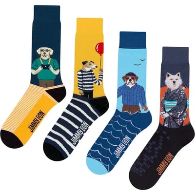 Jimmy Lion unisex giftbox 4P sokken dog days multi
