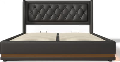 Gotagee Gestoffeerd bed 140x200cm tweepersoonsbed (zonder matras) zwart PU hydraulisch opbergbed met USB Type-C oplaadfunctie en 3-zijdige LED-functie