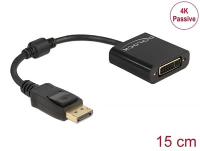 Delock Adapter DisplayPort 1.2 male to DVI female 4K Passive black