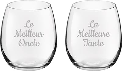 Drinkglas gegraveerd - 39cl - Le Meilleur Oncle & La Meilleure Tante