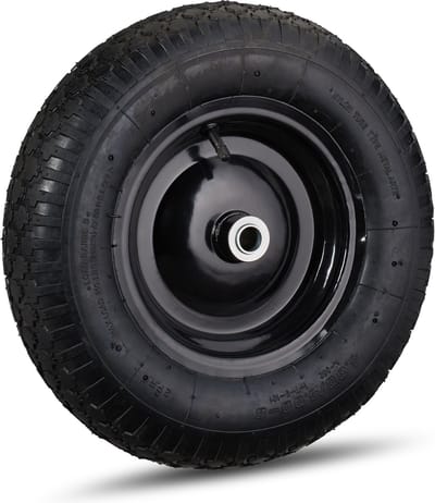 kruiwagenwiel - 4.80/4.00-8 - luchtband - 39 cm - stalen velg - ventiel - tot 120 kg
