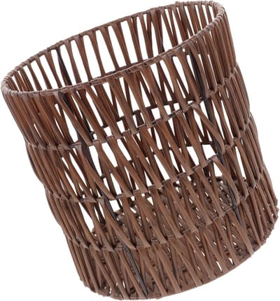 Rieten Prullenbak - Rotan Mand Afvalmand - Opslag en Organisatie - Natuurlijk Geweven - 20 x 20 x 20 cm