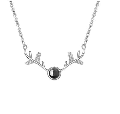 Zilveren Hoorn 100 Talen Ik Hou Van Je Ketting - Zilver Ketting - Geliefde Ketting - I Love You Ketting - Cadeau TIP - LIMITED EDITION - OP = OP