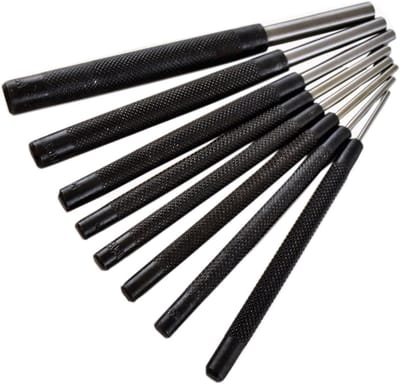 Pin Punch Set - Parallelle Ponsen - Precisiewerk - Geharde Tips - 2.4mm - 9.5mm - Grijs