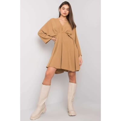 Camel Flare Soft Dress - Camel / One Size