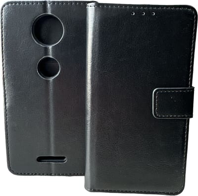 Portemonnee Book Case Hoesje Geschikt voor: Motorola One C Plus - Zwart