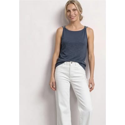 Top met boothals en schouderdetail