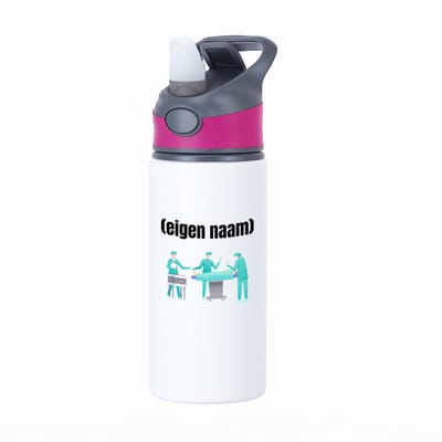 Hacebo® - chirurgen met eigen naam waterfles met rietje roze - Chirurg - Patiënten/doktoren - collega's - verjaardag - afscheidscadeau - geschenk - kado - water fles - 650ML