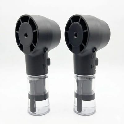 Set van 2 oplaadbare handventilatoren met vernevelingsfunctie, watertank, draagbare mini 2-in-1 ventilator, 4 windsnelheden.