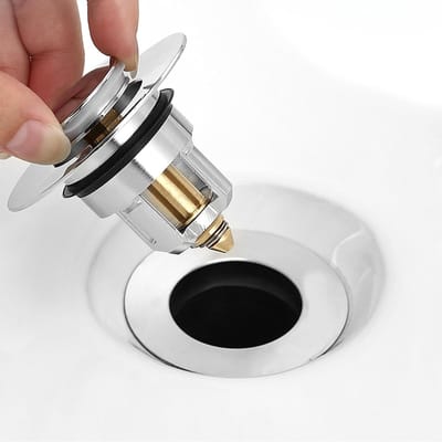 SnelShoppen - Wastafelplug Pop-Up Afvoerstop Edelstaal voor 25-38mm Afvoergaten, Anti-Verstopping Gootsteenstop met Afvoerzeef, 1 Pakket voor Keuken e