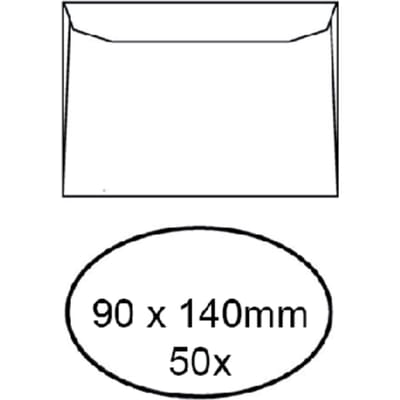 Envelop quantore voor visitekaart 90 x 140 mm 95 gr wit 50 stuks
