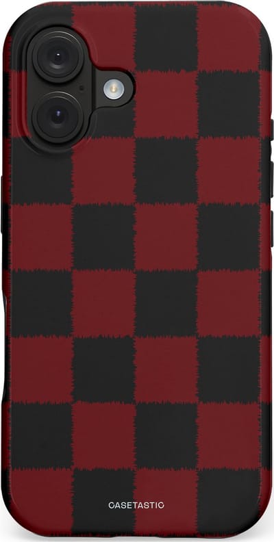 Casetastic hoesje geschikt voor Apple iPhone 16 - MagSafe - Dubbellaagse bescherming - De Houthakker - Fashion Case - Zwart Bordeaux