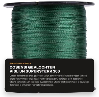 Dailygoods- Gevlochten Vislijn 300 m - PE Vislijn - Supersterke Vislijn - Multi-filament - Hoge Sterkte - Duurzaam en Robuust - Visdraad