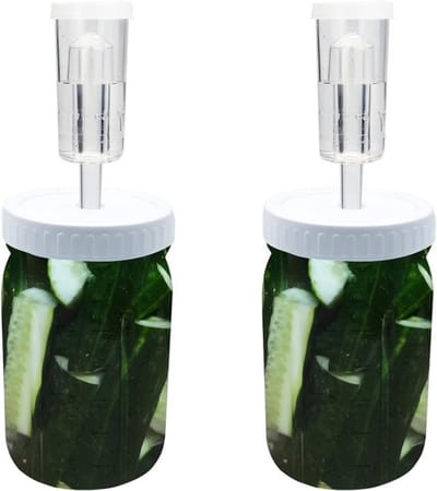 Fermentatiepotten van 1 liter van helder glas, ideaal voor het bewaren van kimchi, groenten en andere gefermenteerde voedingsmiddelen