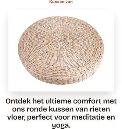 Dailygoods- Tatami Kussen Wasbaar - Rond Kussen - Vloerkussen - Meditatiekussen - Yogamat - Zacht Kussen