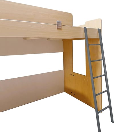 Stapelbed Ladder - Kajuitbed Trap - Veilig Klimmen - Met Haken - 4-6 Treden - Zilver