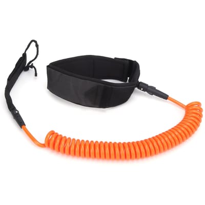 Corde de pied de surf TPU hélicoïdale confortable haute élasticité ceinture de traction de sécurité pour planche de surf orange