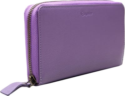 Esquire Leren Portemonnee Peru Zip Around Wallet Lilac Paars