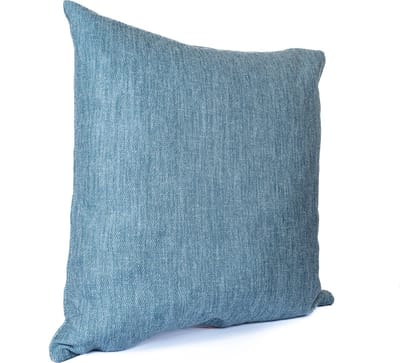 Kussenhoes 45x45cm Blauw (Stone Blue) - Met Rits - Linnen & Recycled - Wasbaar - Strijkbaar - Belgische makelij