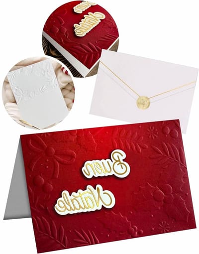 Kerstkaart 3D - Wenskaart Kerstgroet - Fijne Kerstdagen Wensen - Premium Papier - 17 x 115 cm - Multicolor