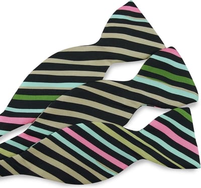 We Love Ties - Vlinderdassen - Vlinderdas Caterpillar - zwart / beige / groen / roze