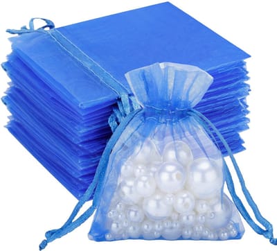 Store_9 - Organza Zakjes - Cadeauzakjes - 50 Stuks - Blauw - Sieradenzakjes - Perfect voor Bruiloft en Geschenken