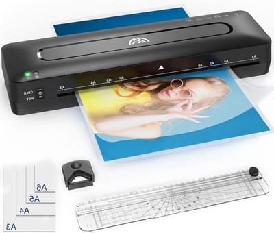 Professionele 5-in-1 Laminator voor A3/A4/A5/A6 met 20 Laminerenhoezen, Snijmachine en Hoekafgeronder voor Thuis, Kantoor en School