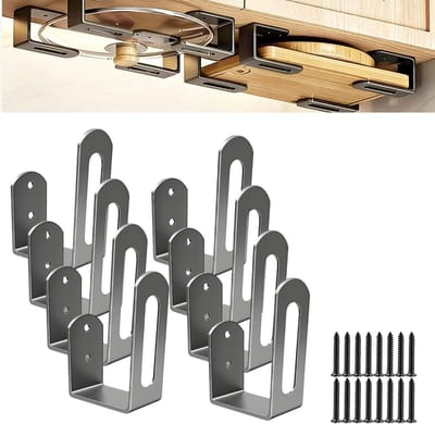 Ruimtebesparende 8-delige Snijplankhouder en Dekselhouder, Multifunctionele Accessoires voor Snijplankopslag en Verticale Organisatie, Duurzaam Metaal (Zwart)