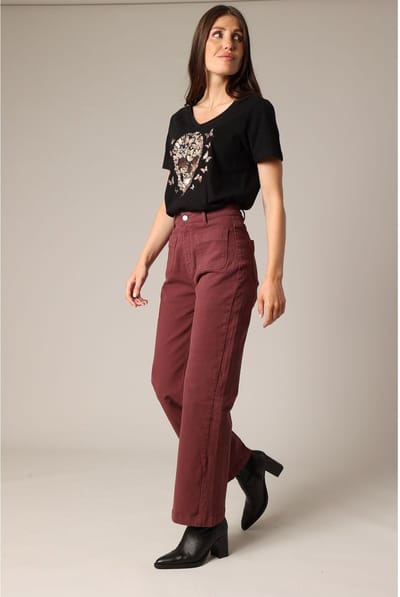 DEELUXE 100% katoenen T-shirt met vlinderschedelprint L