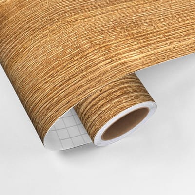 Zelfklevende vinylfolie op rol, per meter verkocht - Afwasbare sticker voor keukenmeubels, kasten en deuren - CARAMEL HOUT - 60x100cm