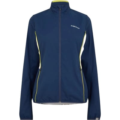 Head Dames-trainingsjas met volledige ritssluiting en clublogo (Donkerblauw)