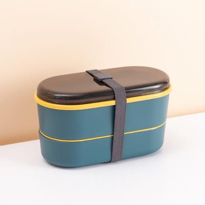 Japanse lunchbox voor studenten, dubbele lunchbox, magnetronbestendige opbergruimte, vershoudbox, kinderbentobox