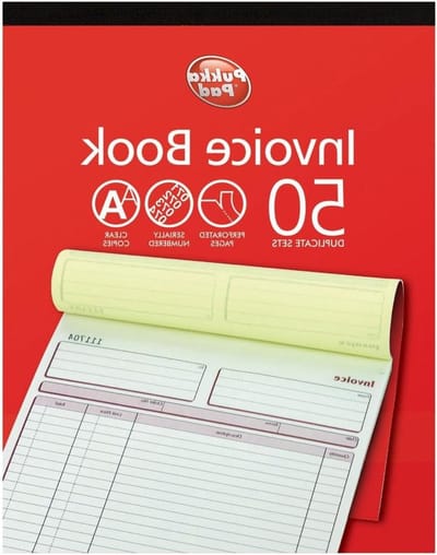 Dubbel rekenboek - Zelfdoorschrijvend - Facturen maken - Met carbonpapier - 50 sets - Roze