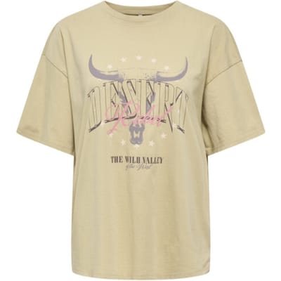 Only groene dames t-shirt   Ronde hals   Regular fit   Geen zakken   Tekst patroon   Duurzaam   Korte mouw Groen M