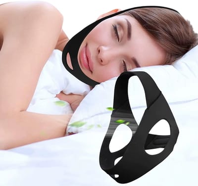 Anti-Snurk Kinband voor CPAP Gebruikers – Snurkband & Mondsluiting – Verstelbare Anti Snurken Oplossing – Comfortabel voor Mannen en Vrouwen - Betere Slaap & Ademhaling - Zwart