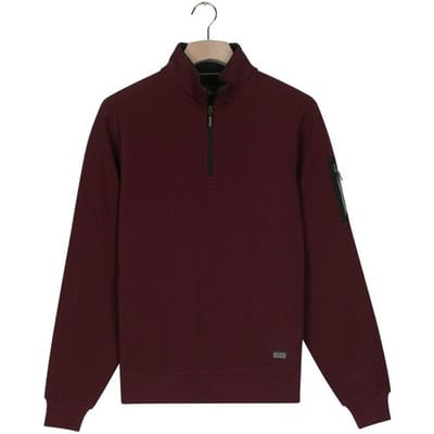 Baileys Trui Half Zip Piqué Interlock Sleeve Zip Pocket Deep Mauve / male