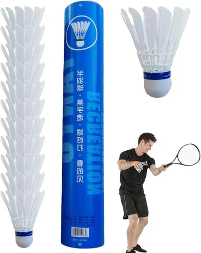 Badminton Shuttles - Veer Ballen - Sport Training - Hoge Duurzaamheid - 12 Stuks - Wit