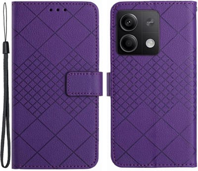 Coverup Hoesje - Geschikt voor Xiaomi Redmi Note 13 4G Hoesje - Coverup Rhombus Book Case - Paars