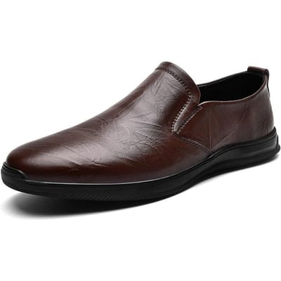 Heren Leren Lente Loafers Casual Heren Leren Schoenen Zachte Zool Ademend Heren Leren Schoenen Luie Schoenen 44 bruin