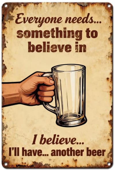 Dailygoods- Metalen Poster Grappige Wanddecoratie - Wanddecoratie Keuken - Wanddecoratie Restaurants - Wanddecoratie Muurkunst - Vintage Wanddecoratie - Afmetingen 30 x 20 cm