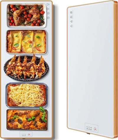 Elektrische warmhoudlade - Voedselverwarmer mat - Maaltijden warm houden - Volledige oppervlakte verwarming - 100 x 30 cm - Wit