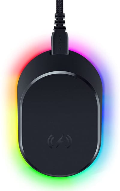Razer Mouse Dock Pro + Draadloze Oplaad Puck Bundel - Draadloze Oplader Muizen - RGB - Zwart