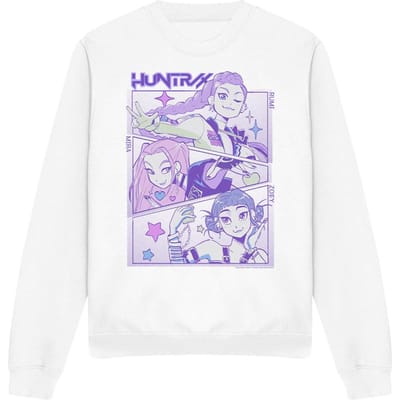 K-Pop Demon Hunters Unisex Adult Huntr/X Anime Sweatshirt (Wit)