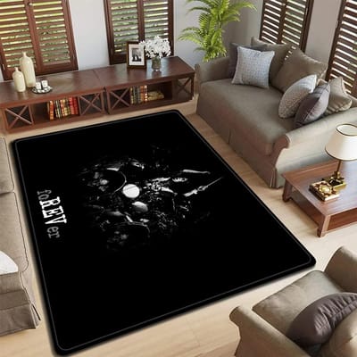 Rock Band Logo Design Vloermat Antislip Tapijt voor Slaapkamer Woonkamer Stijlvol Tapijt voor Muziekliefhebbers Duurzame Wasbare Deurmat 40x60cm