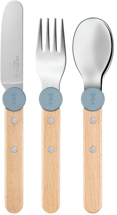 Opinel Le Petit Gourmet Bestekset – 3-delig – Blauw – Hout/RVS