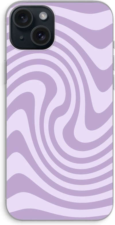 Case Company® - Hoesje geschikt voor iPhone 15 Plus hoesje - Swirl Paars - Soft Cover Telefoonhoesje - Bescherming aan alle Kanten en Schermrand
