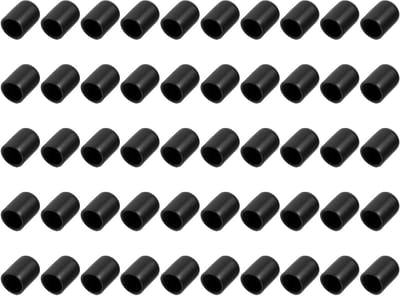 100 Stuks Rubberen Eindkappen - Ronde Beschermers voor Buitengebruik, Schroefdraad (12mm ID Zwart)