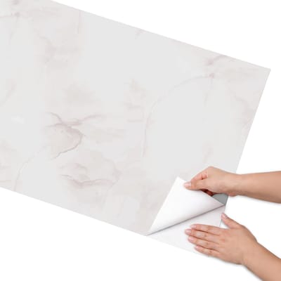 Coloray Meubel Wrap Folie - Wit Meubelfolie - 65x130 cm - Decoratiefolie Zelfklevend Een subtiele steen - Meubelfolie Zelfklevend - Minimalist Meubelfolie - Wrapfolie Keuken - Wanddecoratie - Abstractie
