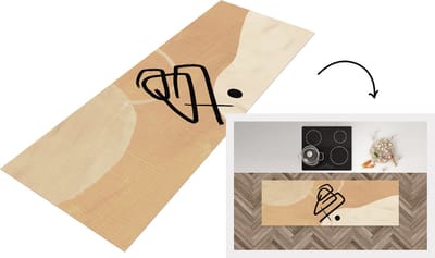 Keukenloper - Loper keuken - Zwart - Bruin - Abstract - 150x50 cm - Keukenloper vinyl