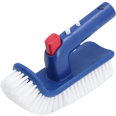 Brosse d'escalier de piscine avec manche rotatif à 180 degrés Soies fines Brosse d'angle de piscine pour Inground Hors sol blue